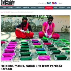 Helpline, masks, ration kits from Pardada Pardadi